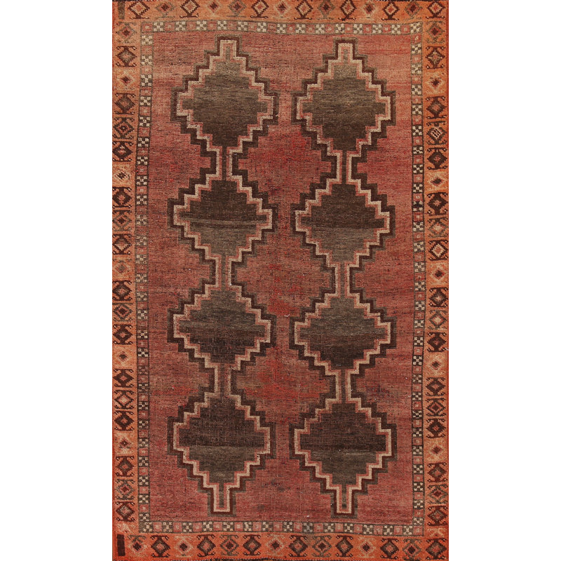 Tapis traditionnel antique à teinture végétale 4 x 7