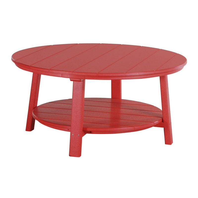 Houseknecht Round Outdoor Coffee Table , 43'' in. W 43'' in. D, Red