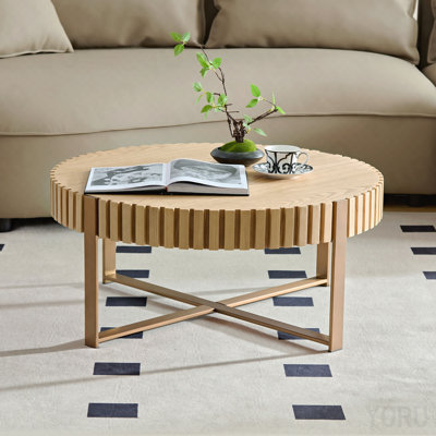 Table basse moderne de 31,5 pouces fabriquée à la main pour le salon, idéale pour les petits espaces et les décors élégants