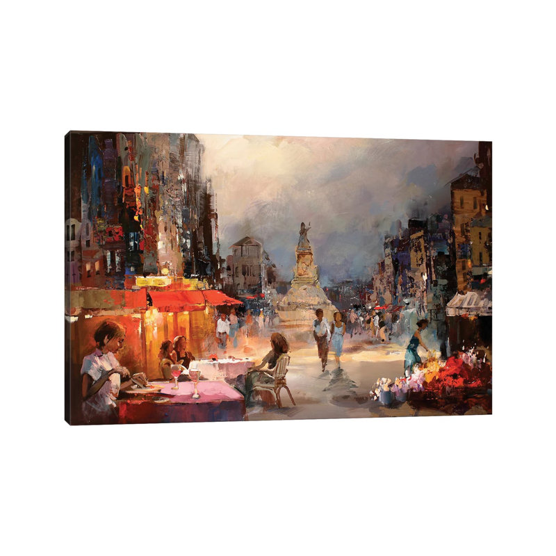 CafÃ© Rouge II by Willem Haenraets - Wrapped Canvas Painting, 20.32 cm H x 30.48 cm W