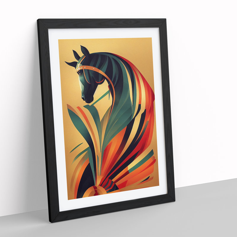 Horse No.4 - Single Picture Frame Print, Black Framed, 46cm H x 34cm W x 2cm D