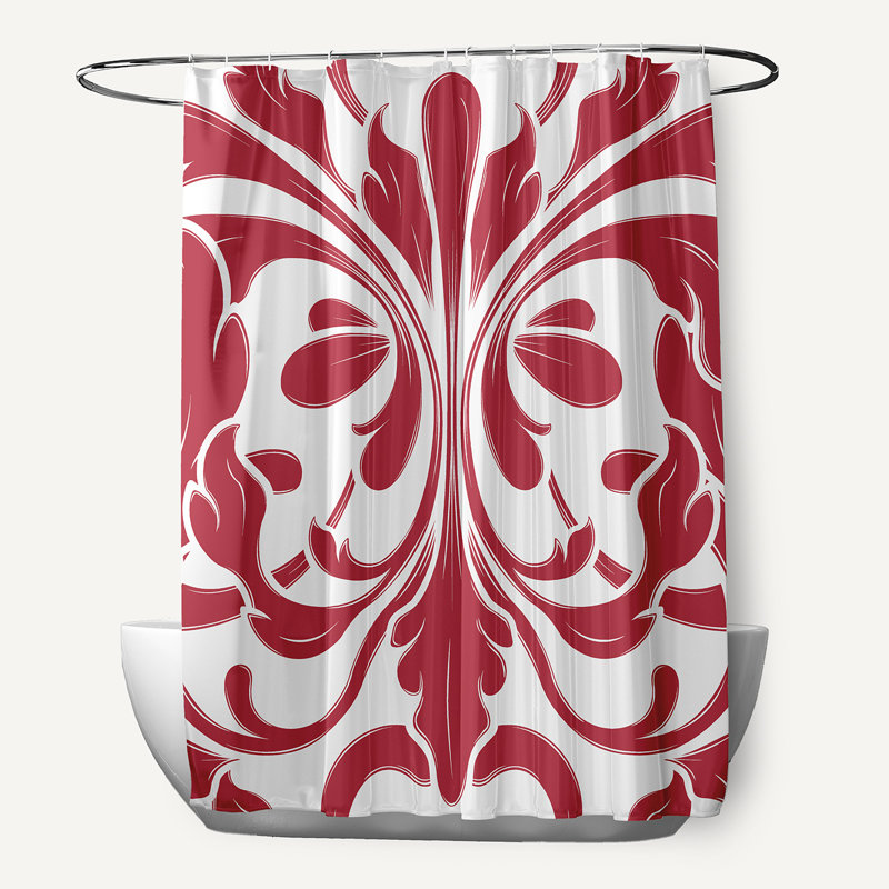 Rideau de douche simple Kolby, Rouge