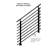Modern Horizontal Adjustable Railing Banister System for Staircases Balconies and Decks Complete Guard Railing Kit-86192386