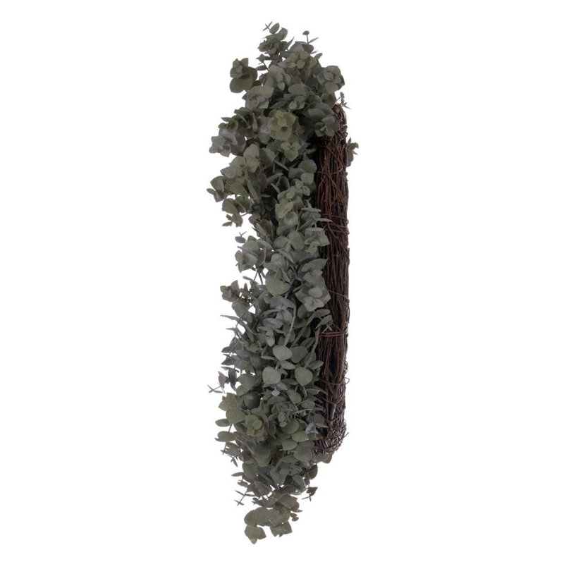 Faux Eucalyptus Wreath, 4" H x 5" W x 224" D