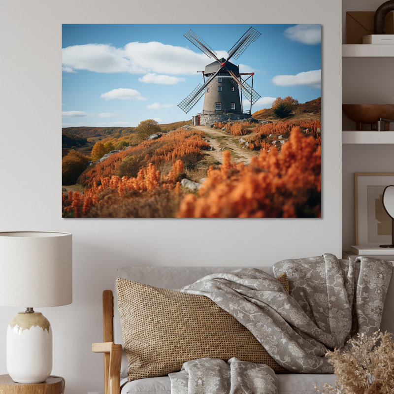 Mascolino Allemagne, moulin à vent néerlandais IV - impression, H 12 po x l 20 po, Toile tendue