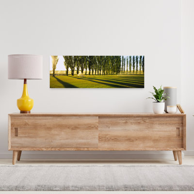 Poplar Trees Near A Wheat Field, Twin Falls, Idaho, Usa Abstract Contemporary Landscape Nature Wall Art