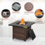 Foyer de table d'extérieur au propane carré en rotin 32 po Shutesbury