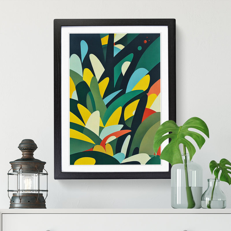 Mikac Jungle Leaves Abstract - Picture Frame Print, 46cm H x 2cm W x 3cm D, Walnut