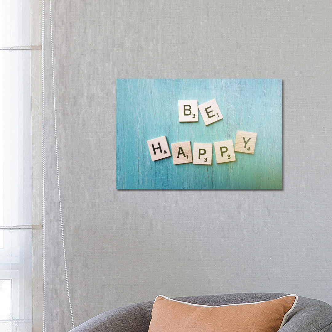 Be Happy von Olivia Joy StClaire - Galerie-verpackte Leinwand Giclée