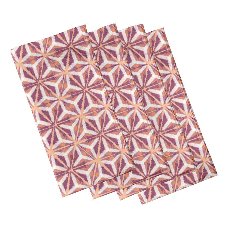 Cheryllynn Water Mosaic Napkins, Coral