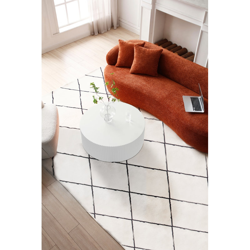 Table basse Deyli, H 13,85 po x L 35,5 po x l 35,5 po, Blanc