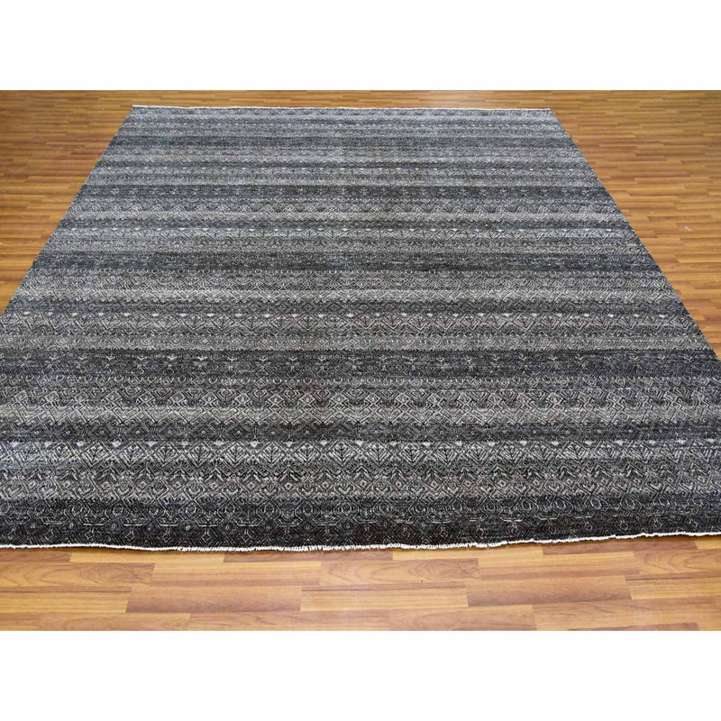Tapis unique de 10 pi x 10 pi Plattsmouth - gris