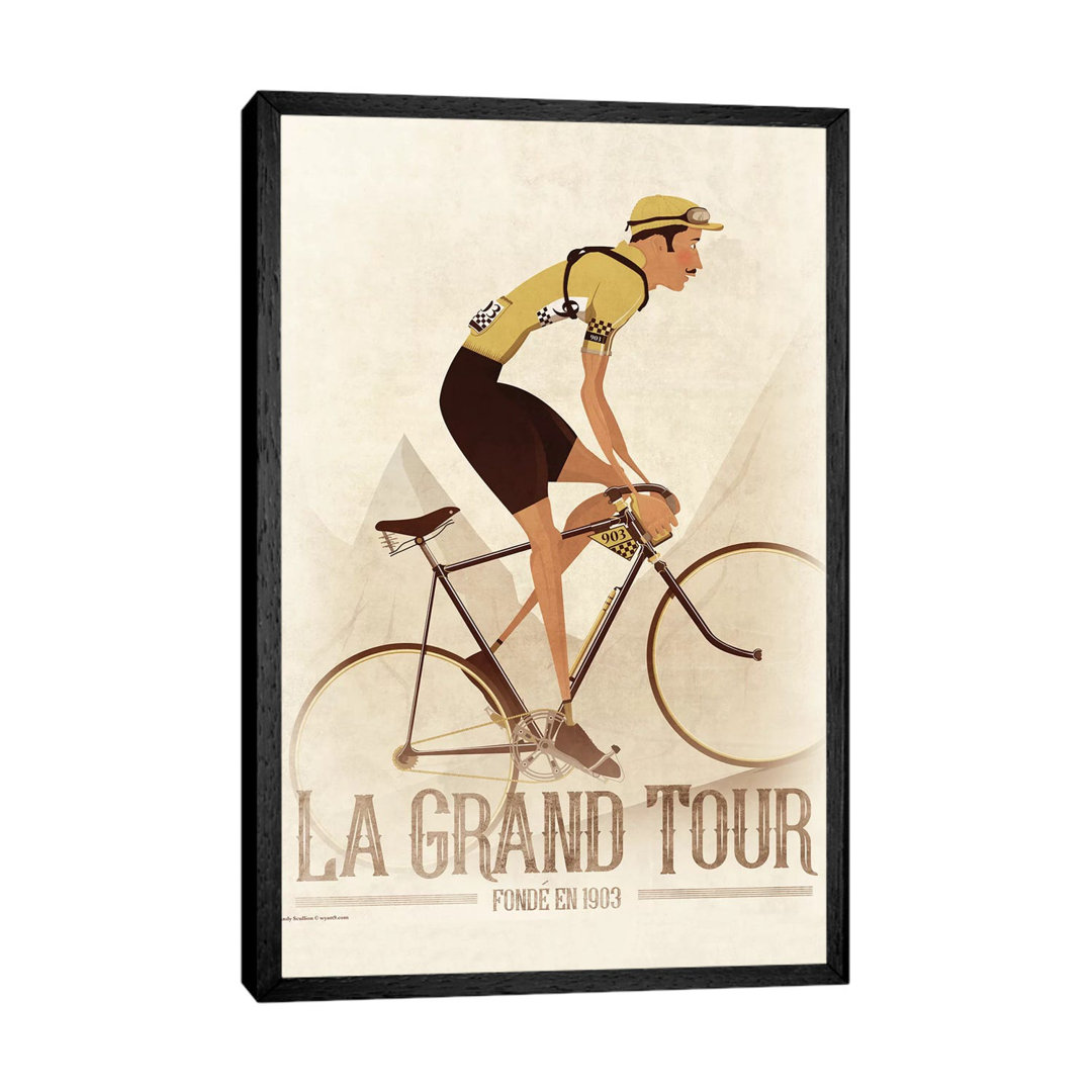 Vintage Tour De France Cyclist by Wyatt - Print on Canvas