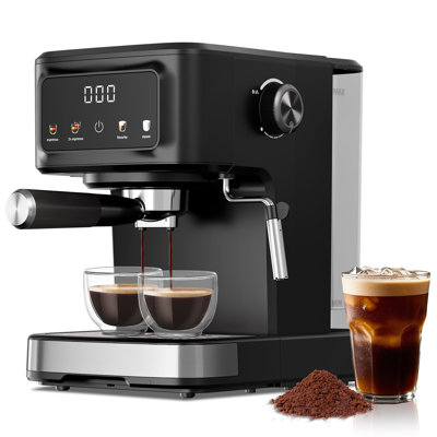 Electactic 15 Bar Espresso Machine, Die-Cast Aluminum Boiler, High Pressure Milk Frothing