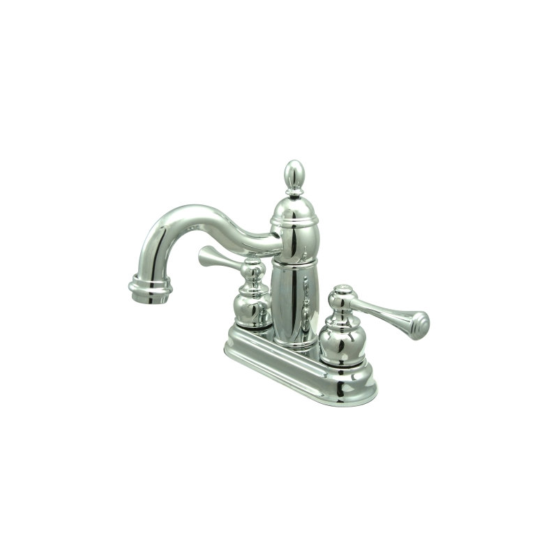 Heritage Centerset Bathroom Faucet with Double Lever Handles, Polished Chrome