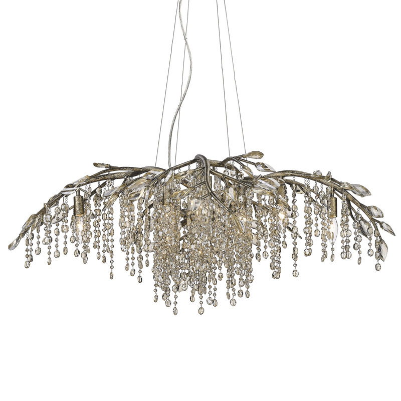 Montriel 12 - Light Steel Dimmable Tiered Chandelier, Mystic Gold