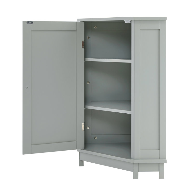 Moder Wood Bathroom Triangle Corner Storage Cabinet With Adjustable Shelf