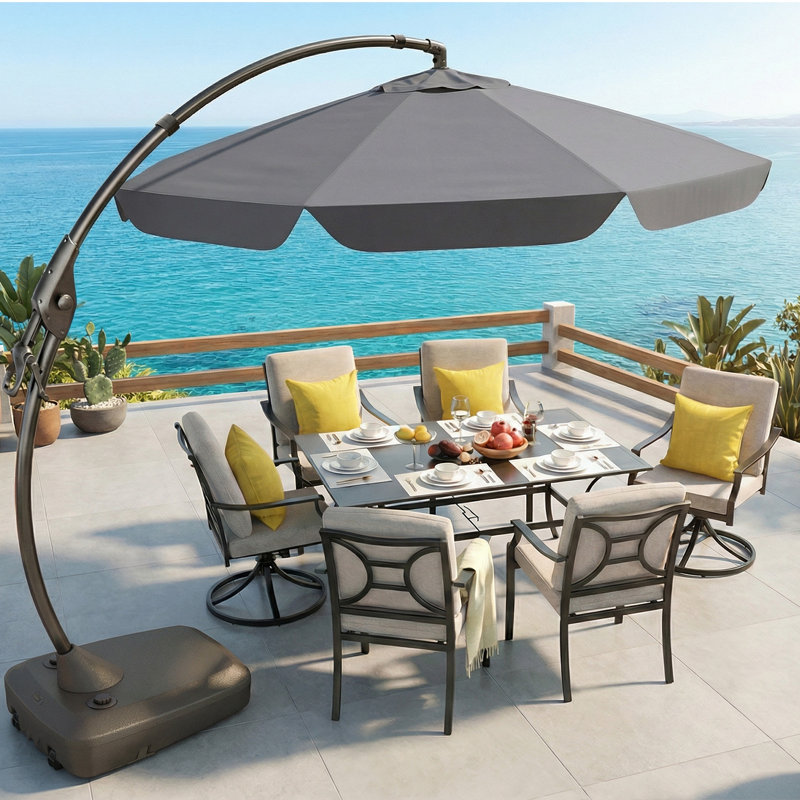 300cm Cantilever Parasol, Grey