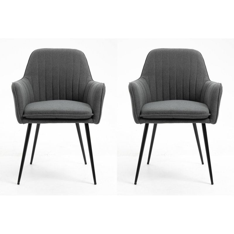 Rosehill 44cm H Fabric Upholstered Metal Upholstered Back Armchair in Grey