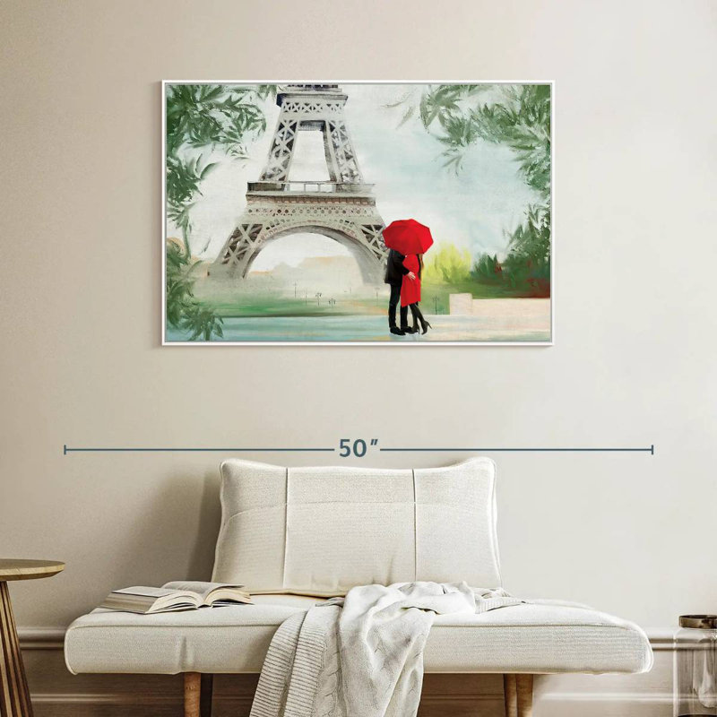Romance tropicale à Paris, Cadre flottant blanc, 40 po x 27 po