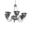 Lustre 6 lumières 32 "de large Begonia