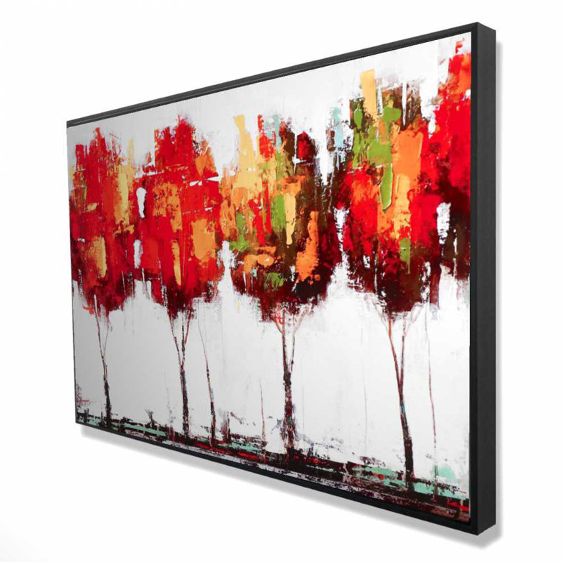 Arbres abstraits de style industriel - Décoration sur toile encadrée