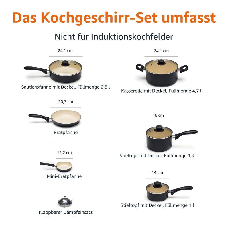 Wetzler 11 - Piece Ceramic Cookware Set