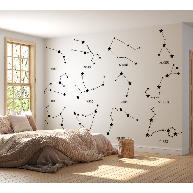Murale pelez et collez de qualité supérieure - Guide de constellation, L 96 po x l 120 po