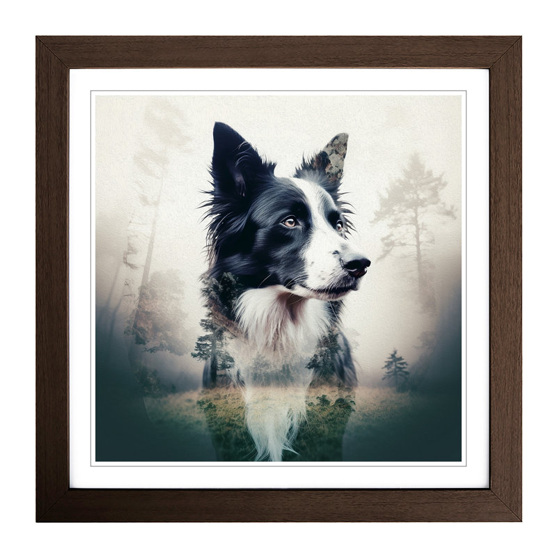 Single Picture Frame Print on Wood, Walnut
