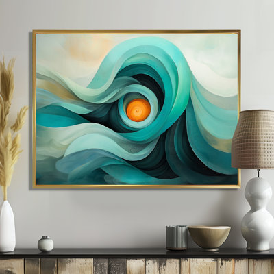 Ombeline vert orange, spirale cosmique abstraite, natures mortes III - Abstract Still Lifes, art mural