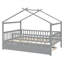 Full Size Wooden House Bed with Trundle-1211326342-1211326349