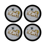 Zodiac Aries Vegan Leather Round Pebble Placemat