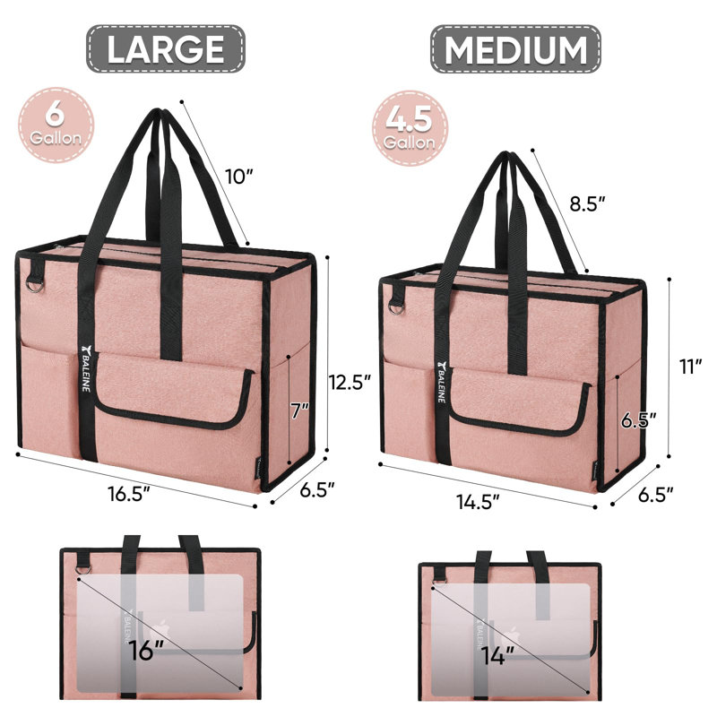 Large Utility Tote Bag with Multi Pockets Foldable Tote Bag
