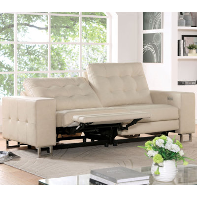 Bruun 87'' Faux Leather Power Reclining Loveseat