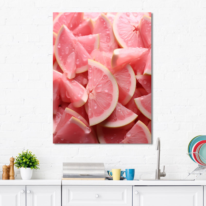 Rose Melon Dream - fruits, art mural, H 32 po x l 16 po x P 1 po