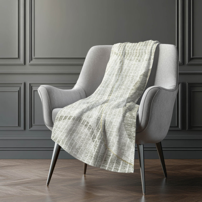 Jeté rayé Addison Sherpa ASB723, Taupe