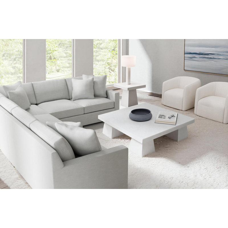 Kelsey Sectional, White/Cream Polyester