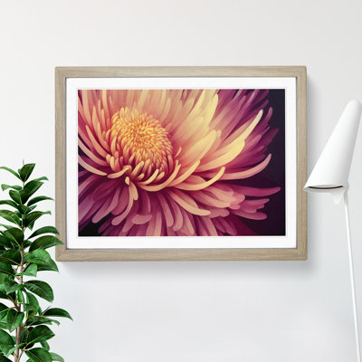 Contemporary Chrysanthemum Flower - Framed Print