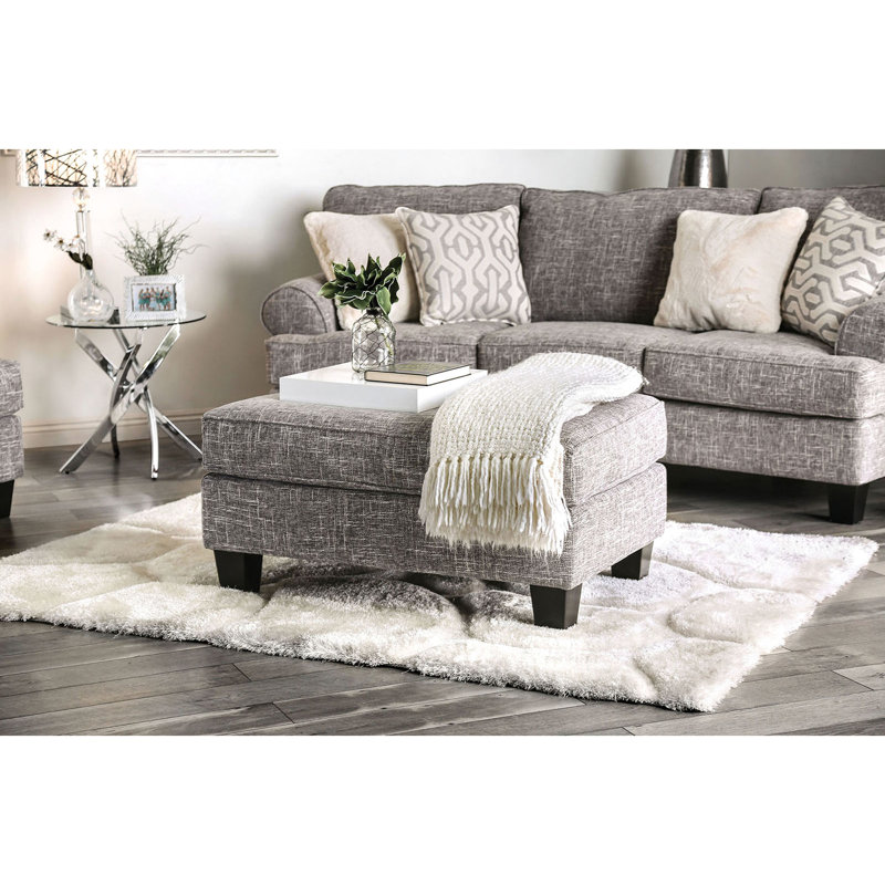Revêtement transitionnel gris en toile de jute avec siège à coussins carrés, pieds fuselés, conception conversationnelle et coussins de dossier ajustés pour les zones, l 40 po x l 25 po H 19 po