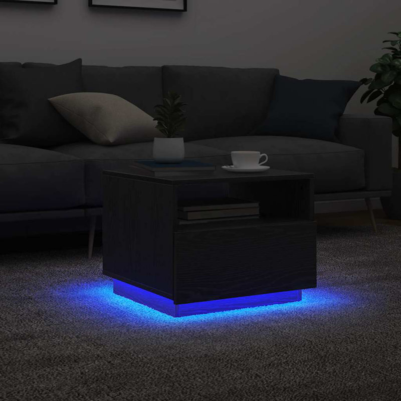 Dakyra Coffee Table with Storage, 40cm H x 50cm W x 49cm D, Black Oak