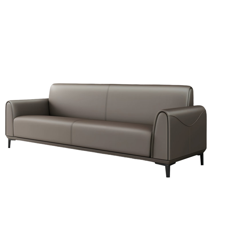 Canapé de luxe à lumière minimale, Cuir brun foncé assorti