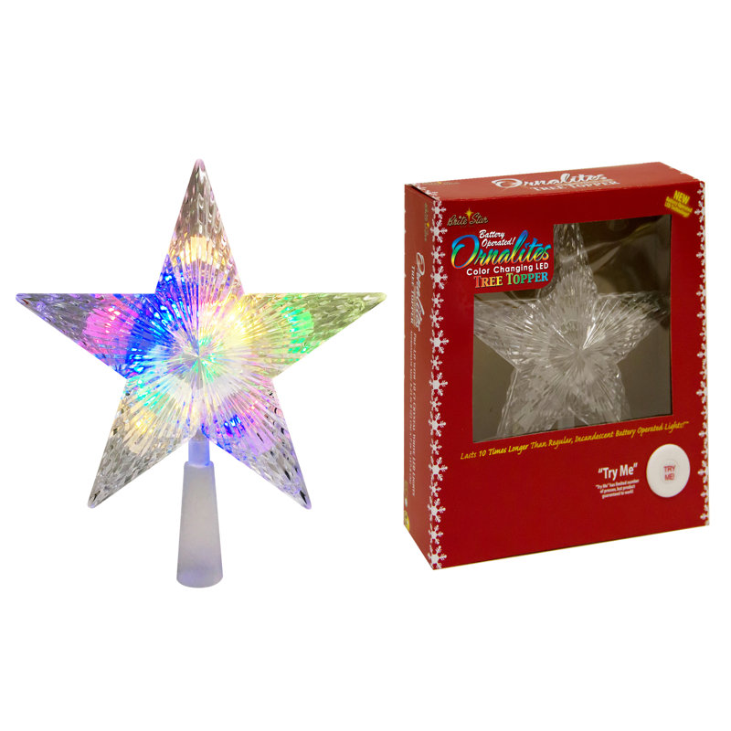 Décoration pour sommet de sapin étoile DEL à pile de 20 l à pile, Multi