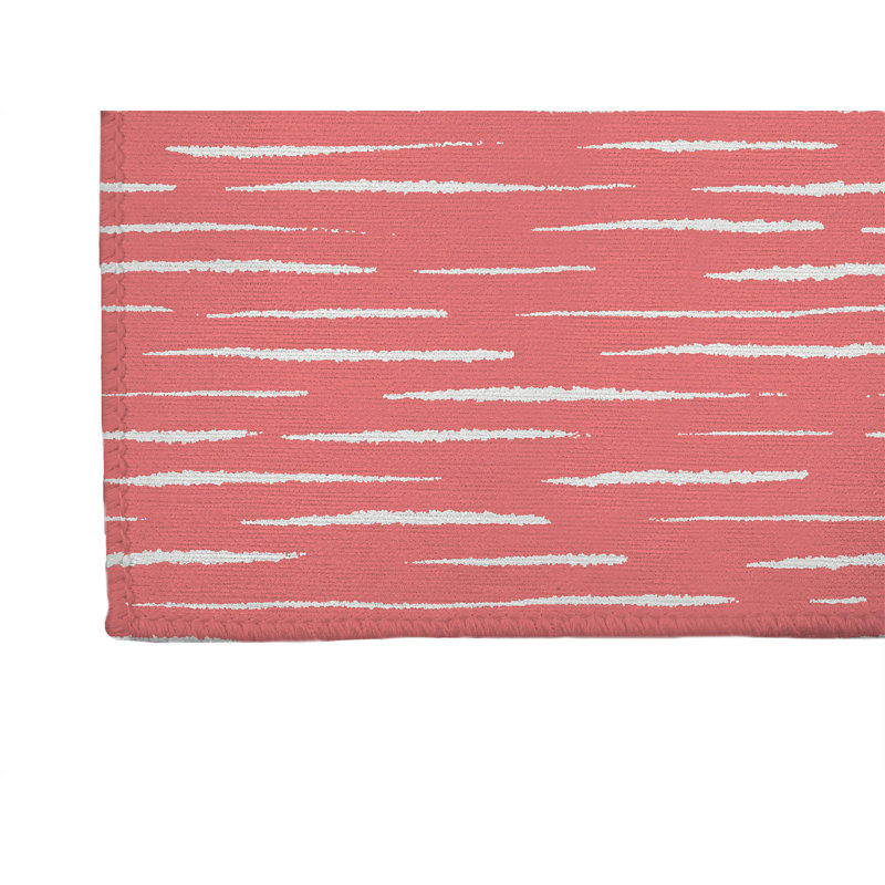 Tapis de cuisine à profil bas Lak, Vieux rose, Rectangle 5 pi x 7 pi