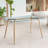 Güray Glass Top Metal Base Dining Table
