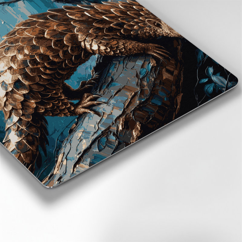 Faune, arbre pangolin gris, art mural en métal, H 12 po x l 12 po