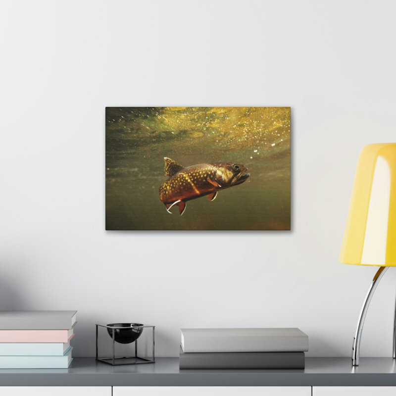 «Trout Hunting Trout on Hunt», reproduction d'art mural, H 11 po x l 14 po