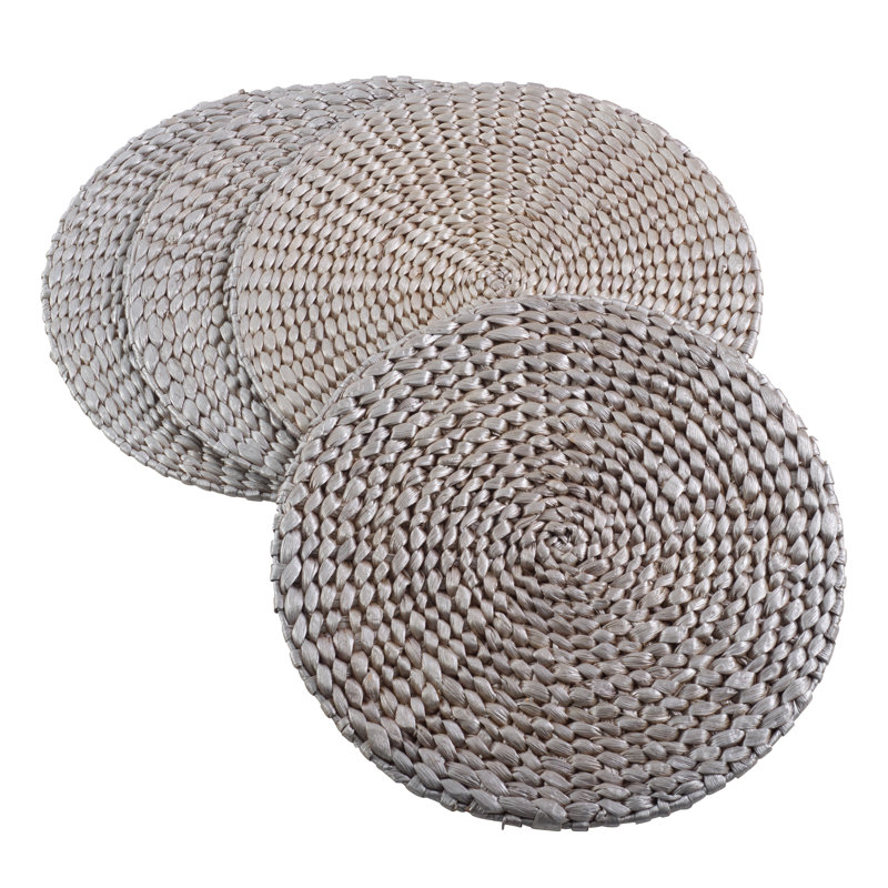 Mea Jute Solid Colour Round Placemat, Silver