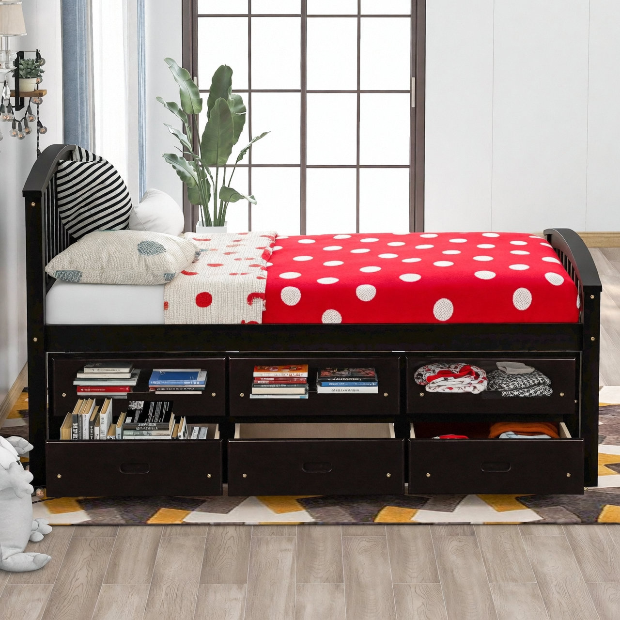 Latitude Run® Orisfur. Twin Size Platform Storage Bed Solid Wood Bed ...