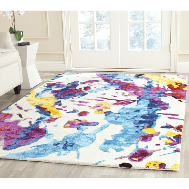 Paradis Hand Tufted Wool Abstract Rug, Rectangle 4' x 6'