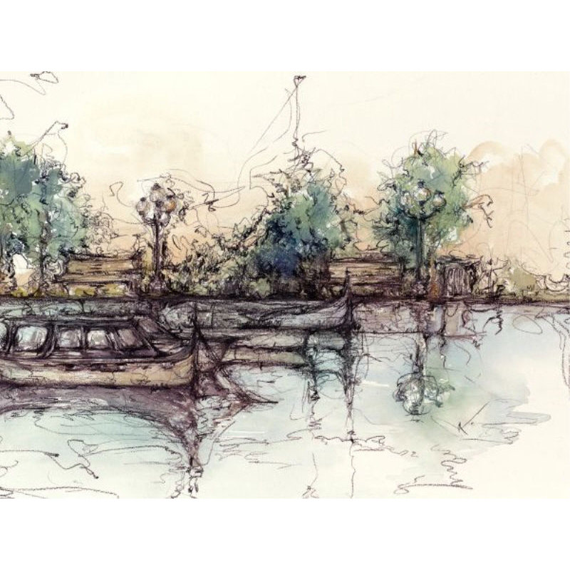 Dreary Sight Print by Sara Brown, 24" H x 32" W x 1.5" D, Glass Coat
